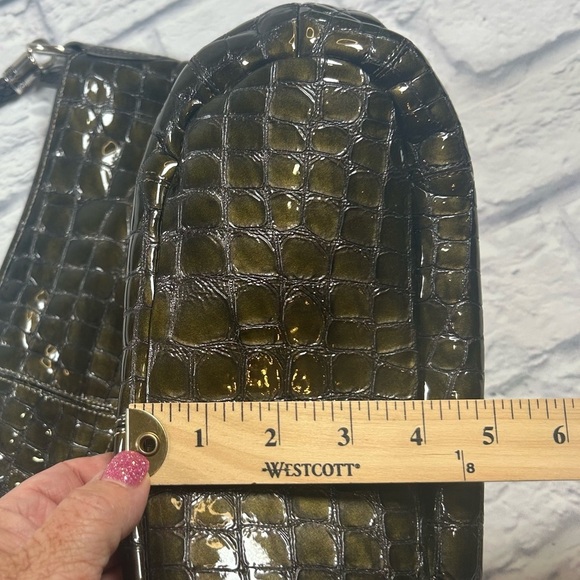 Brighton Dark Green Crocodile Embossed Hobo Bag. - Picture 9 of 10